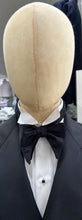 Load image into Gallery viewer, Black Batwing Bow Tie Self Tied
